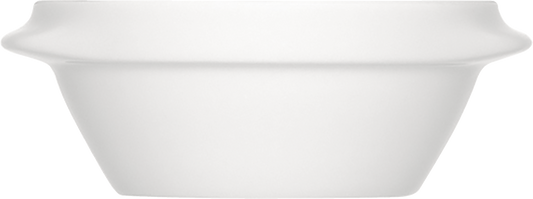 Weiße Schüssel, schlichtes Design.
