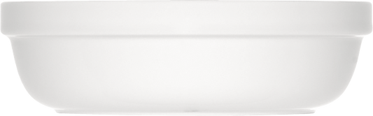 Weiße Schale, seitliche Ansicht.