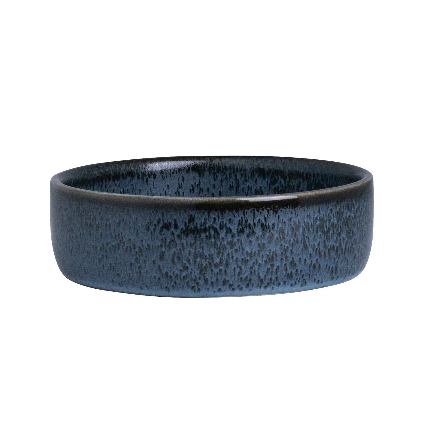 Blaue, runde, keramik Schüssel.