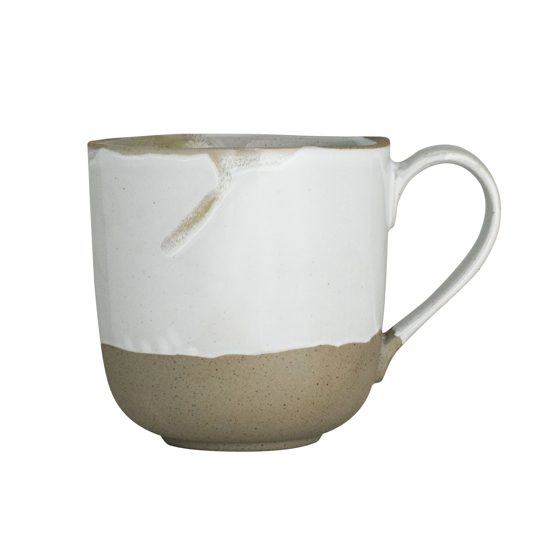 Keramiktasse mit zweifarbiger Glasur.