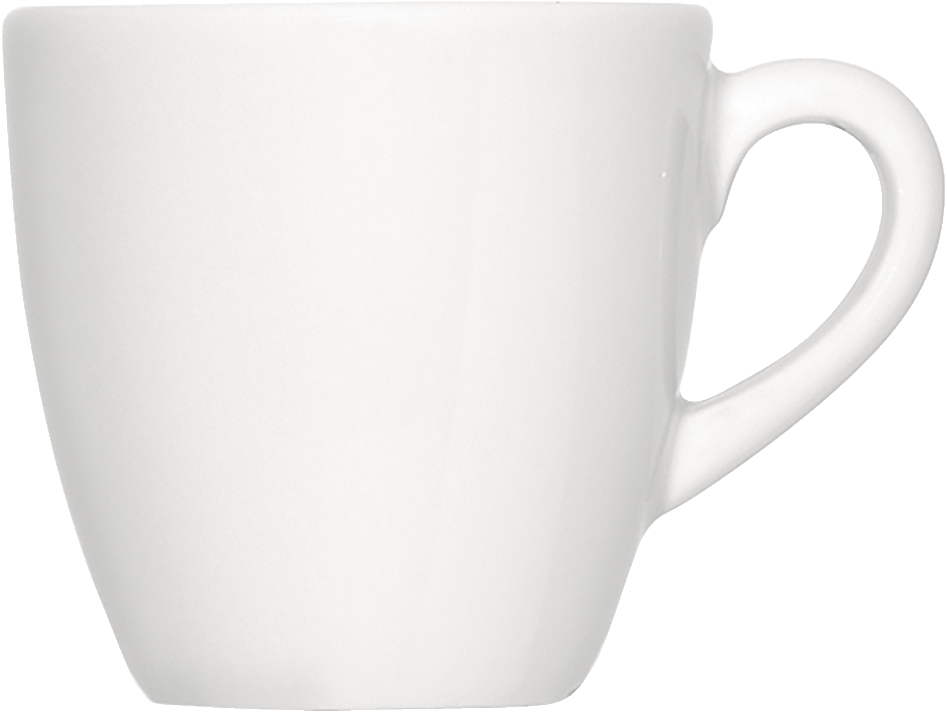 Weiße Kaffeetasse auf weißem Hintergrund