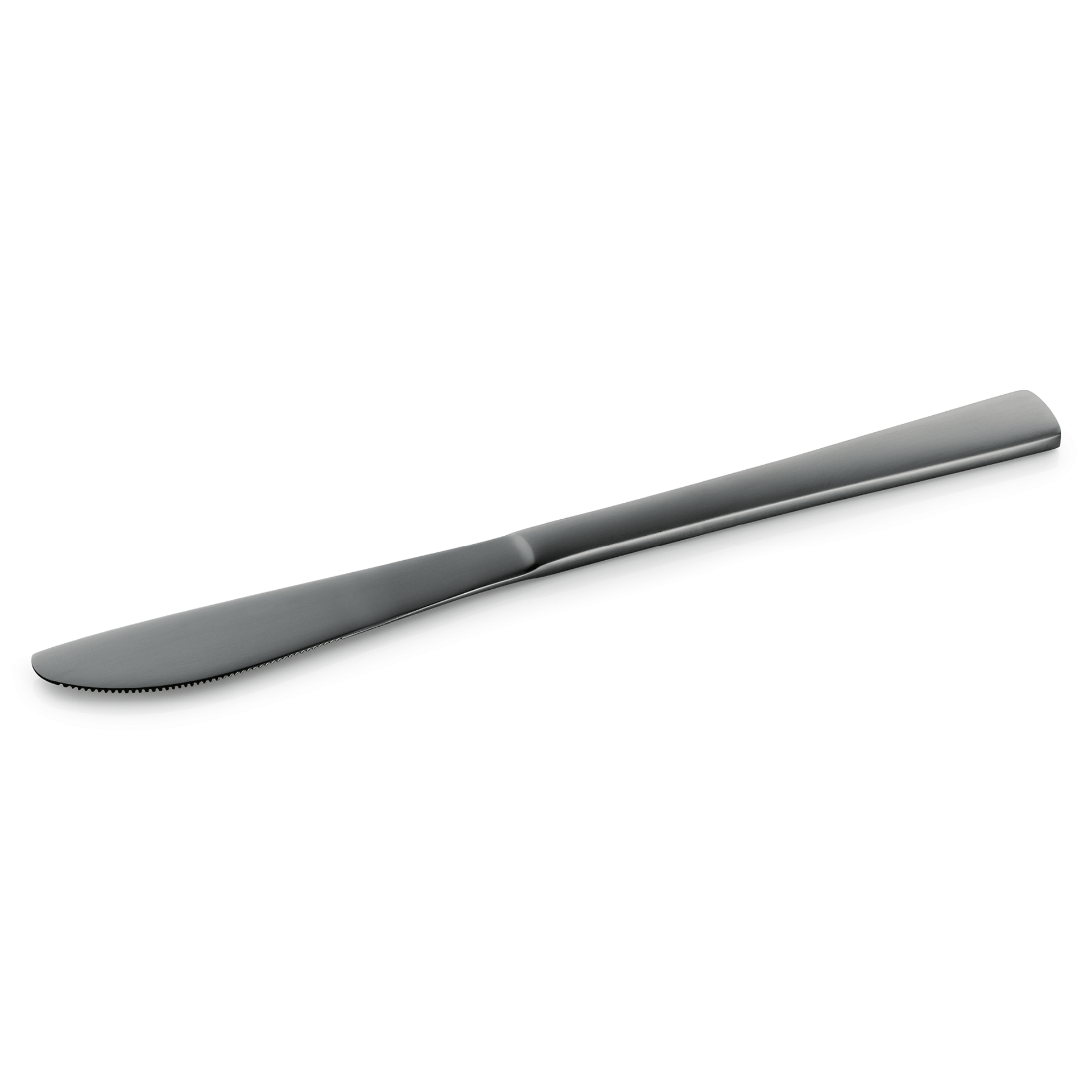 Silbernes Buttermesser auf Weiß.