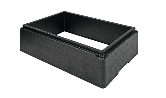 Schwarze Gastronomie-Transportbox.