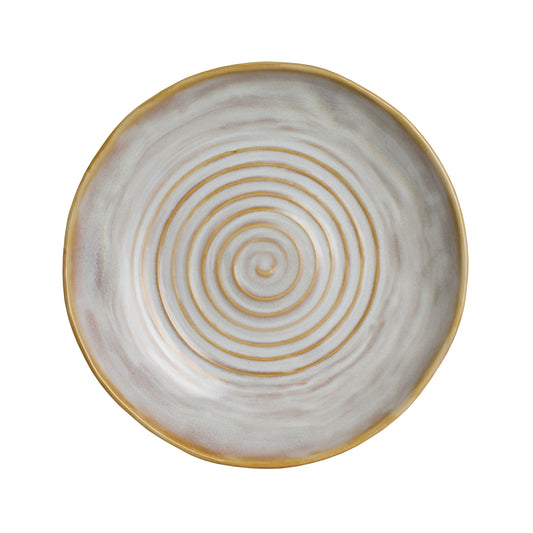 Keramikteller mit spiralförmigem Muster.
