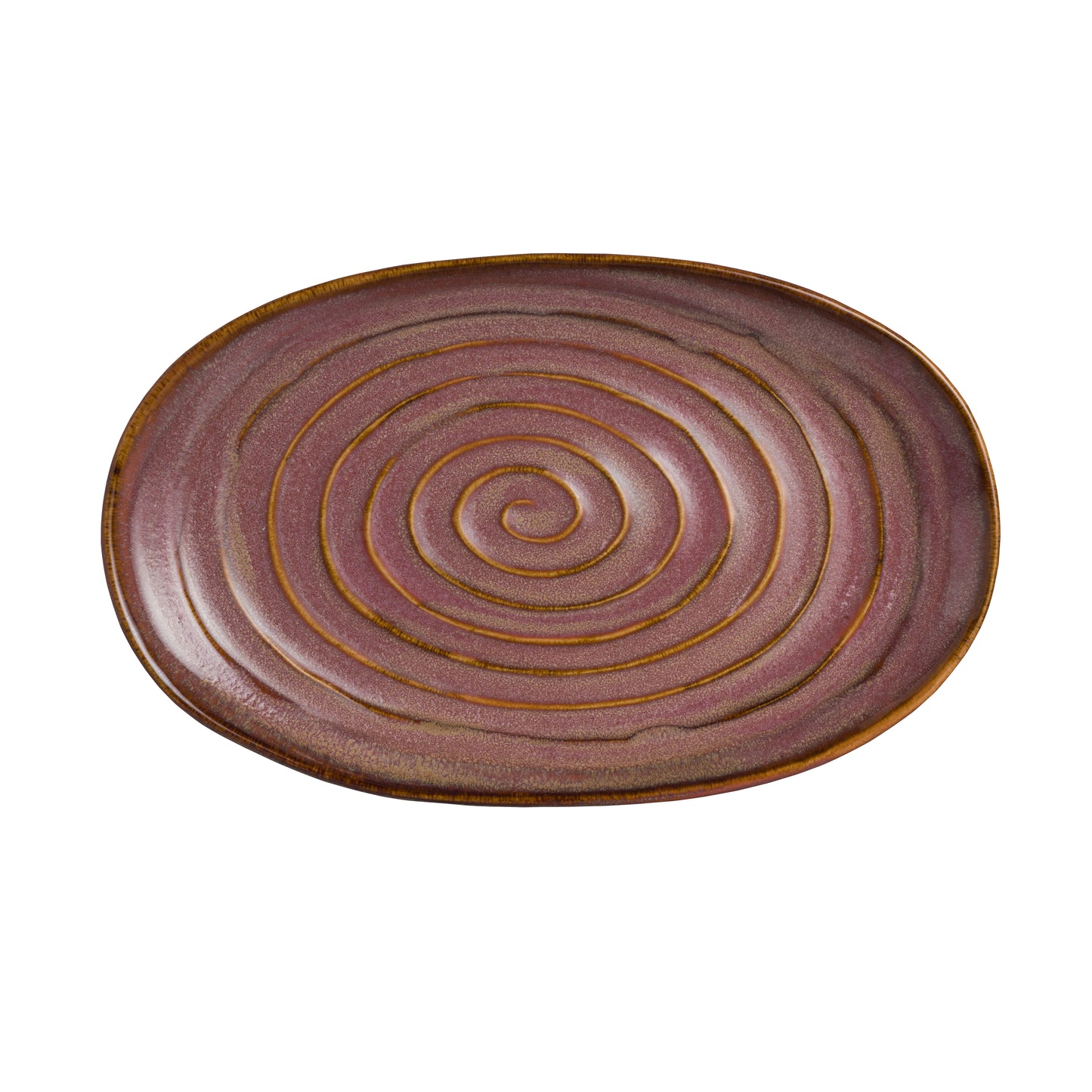 Ovaler Teller mit Spiralmuster.