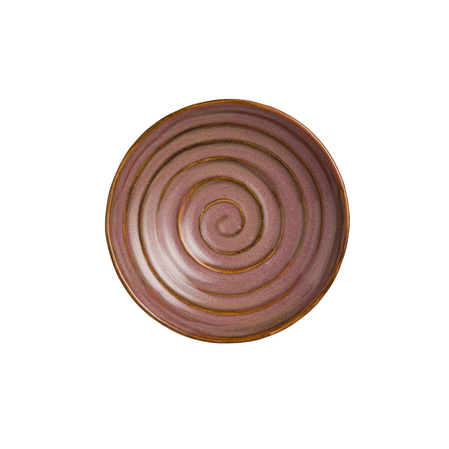 Runder Teller mit Spiraldesign.