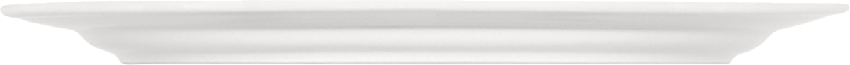 Weißer Teller, seitliche Ansicht.