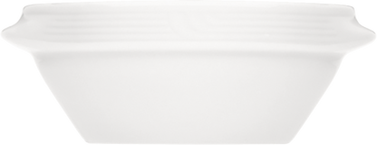 Weiße quadratische Schale, schlicht.
