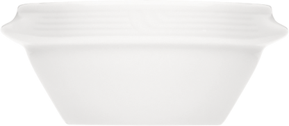 Weiße Porzellanschale, schlichtes Design.