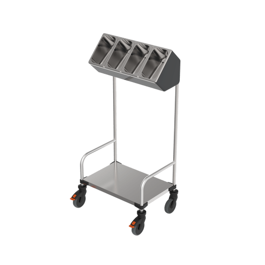 Gastronomie-Servierwagen mit Behältern.