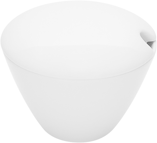 Weiße Schüssel mit Deckelöffnung.