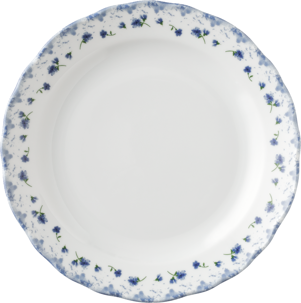 Blaue Blumenmuster auf Porzellanplatte