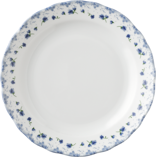 Blaue Blumenmuster auf Porzellanplatte