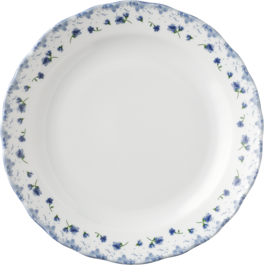 Blaue Blumenmuster auf Porzellanplatte