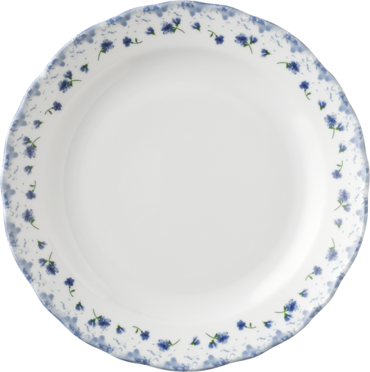 Blaue Blumenmuster auf Porzellanplatte
