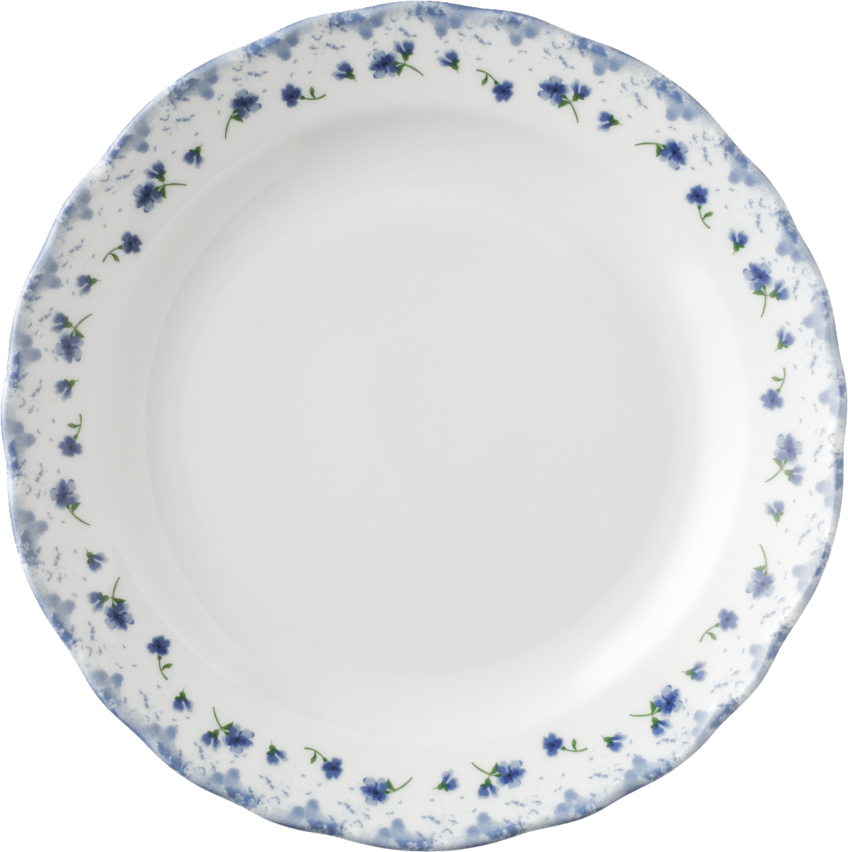 Blaue Blumenrand Porzellanplatte