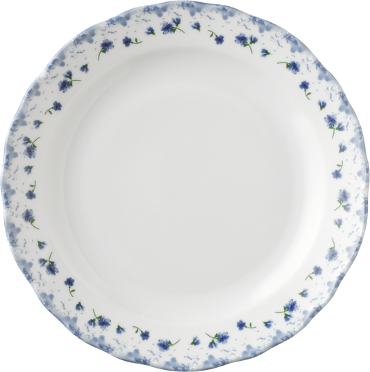 Blaue Blumenrand Porzellanplatte