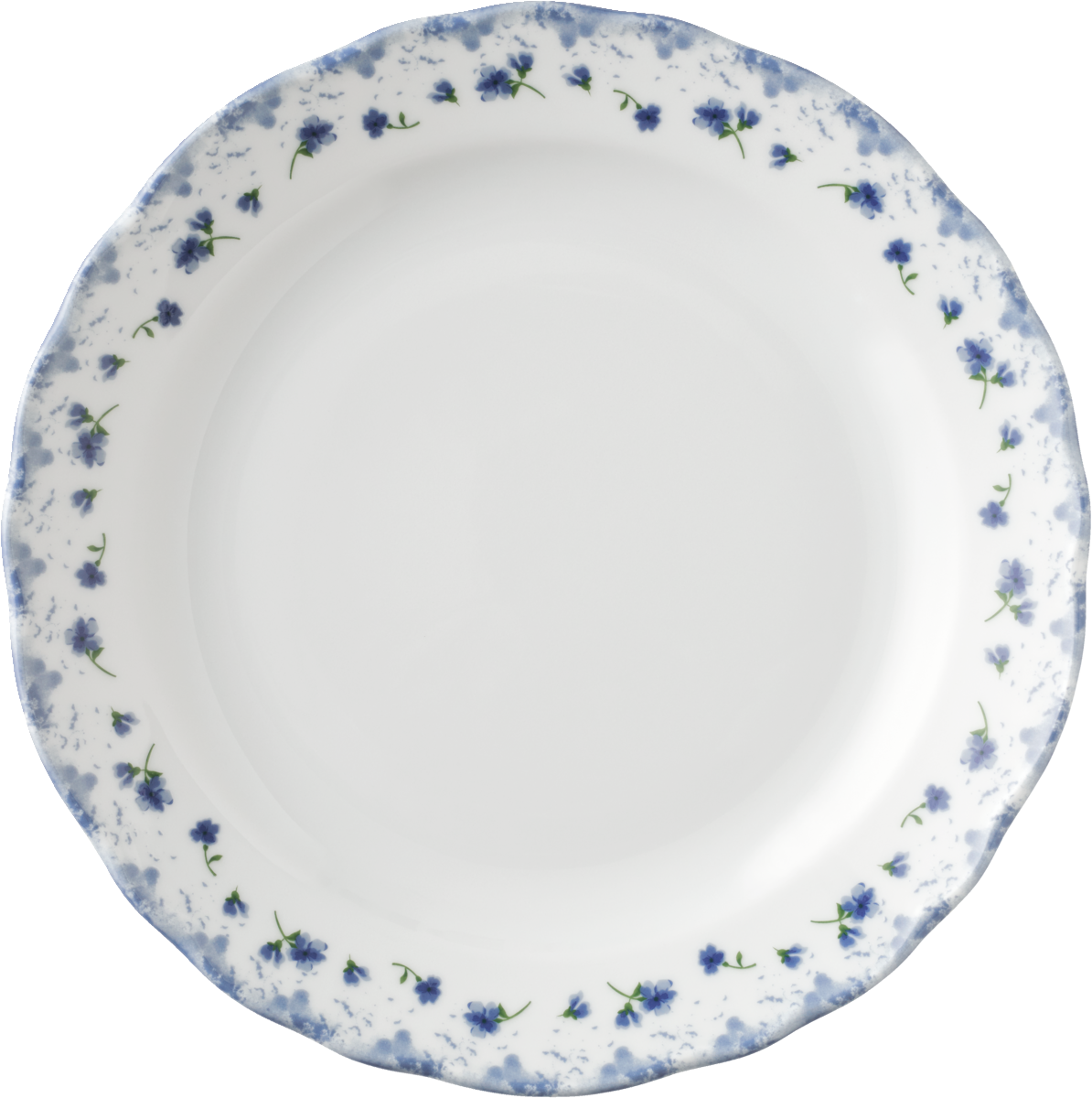 Blaue Blumenmuster auf Teller
