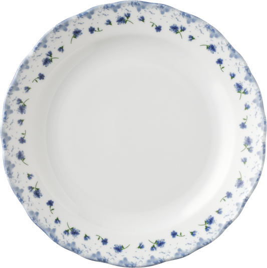Blaue Blumenmuster auf Teller
