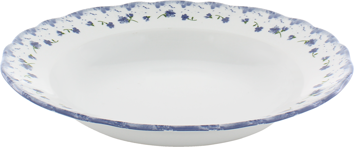 Blaue Blumenmuster auf Porzellan-Schale