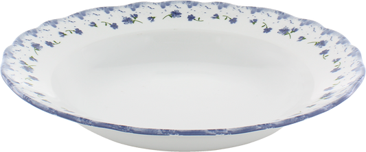 Blaue Blumenmuster auf Porzellan-Schale