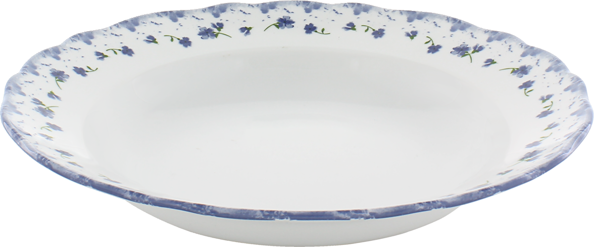 Blaue Blumenmuster auf Porzellan-Schale