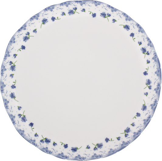 Blaue Blumenrand Porzellanplatte