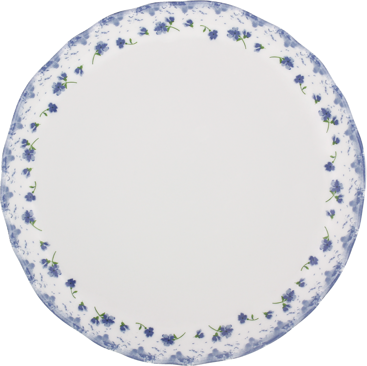 Blaue Blumenrand Porzellanplatte