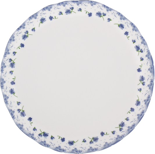 Blaue Blumenrand Porzellanplatte