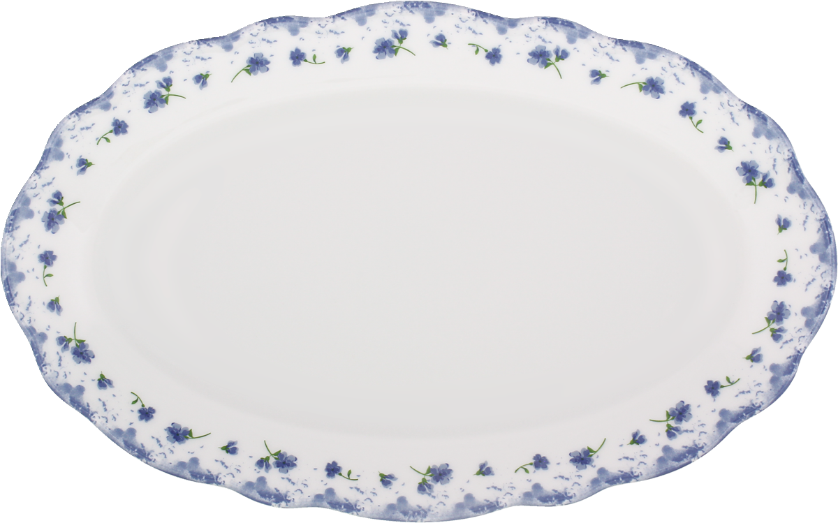 Blaue Blumenrand-Servierplatte