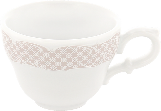 Weiße Kaffeetasse mit Muster
