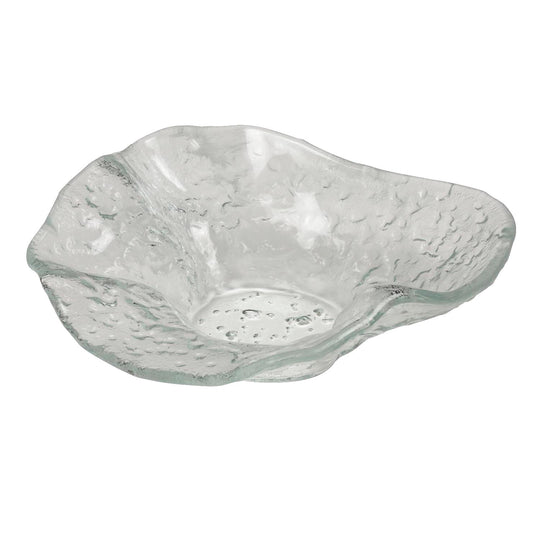 Glas-Schale mit unregelmäßiger Form.