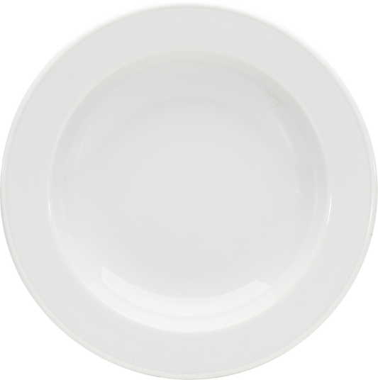Leere weiße Teller für Gastronomie