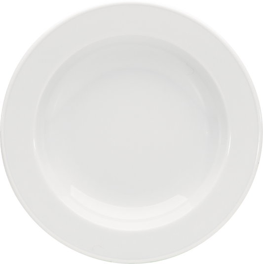 Leere weiße Teller für Gastronomie