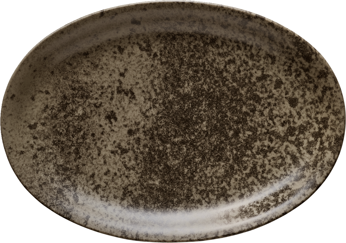 Leere, braune Servierplatte
