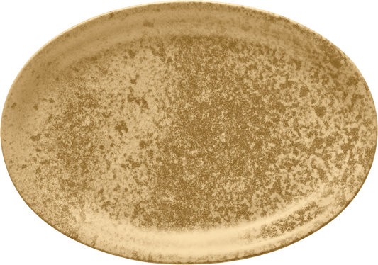 Leere goldene Servierplatte