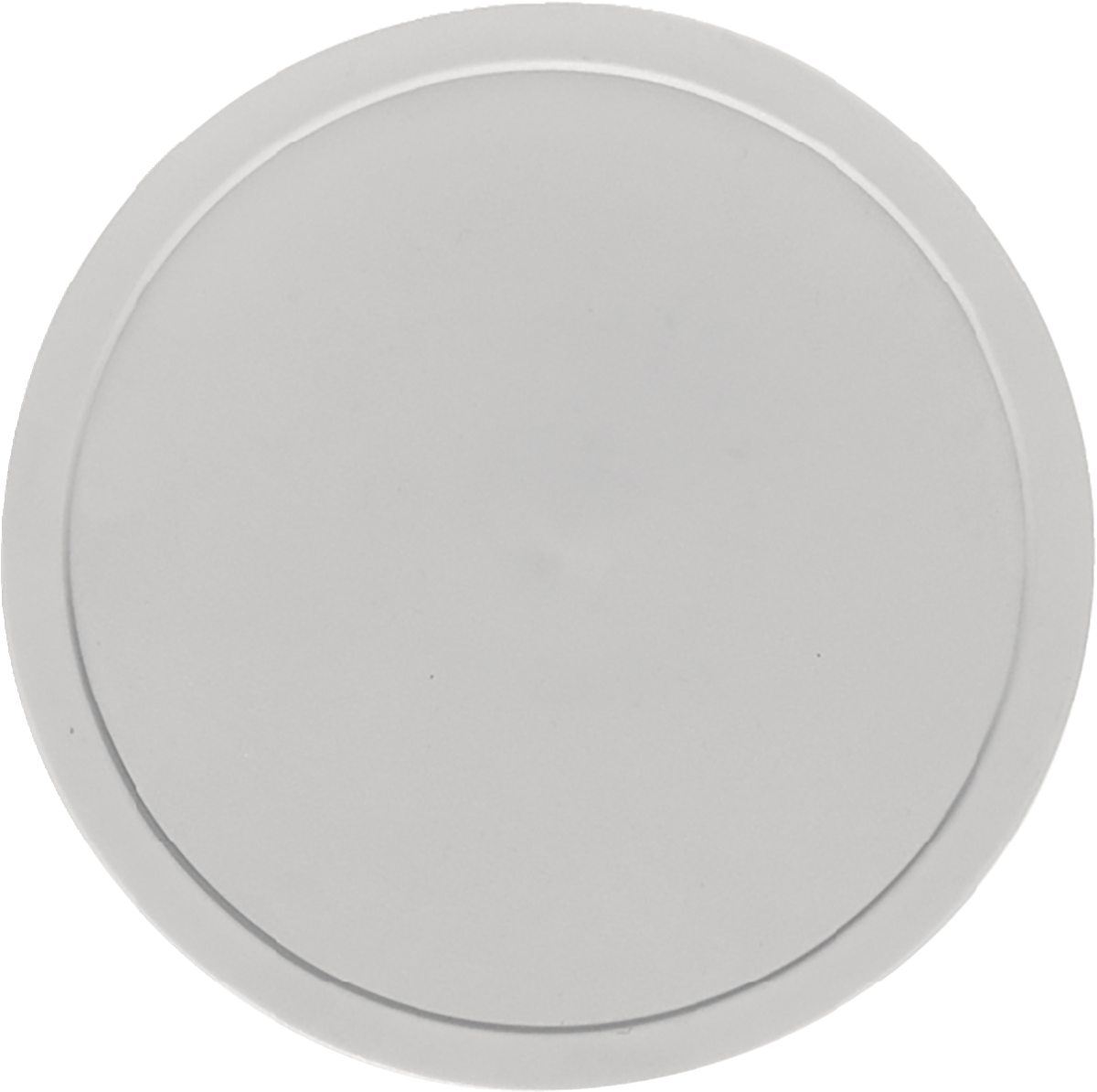 Weißer runder Teller, schlichtes Design.