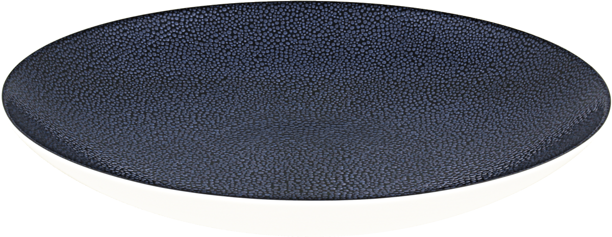 Moderne, runde, schwarze Speiseteller