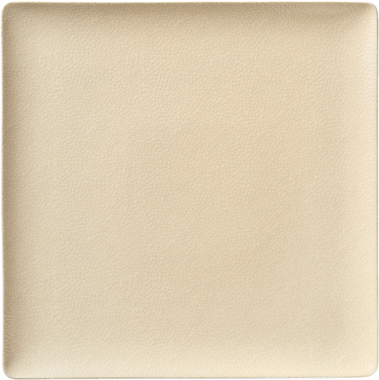 Leerer, beige Teller mit Textur