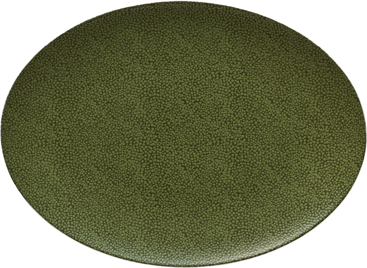 Grüne, strukturierte Oberfläche, oval.