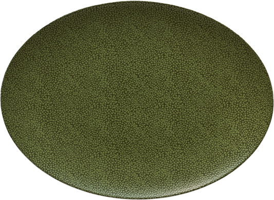 Grüne, strukturierte Oberfläche, oval.