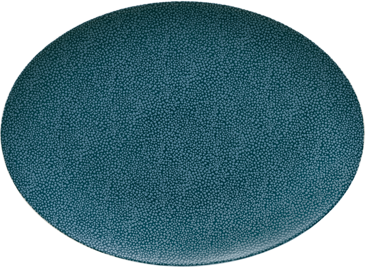 Leere, runde, blaue Tablette