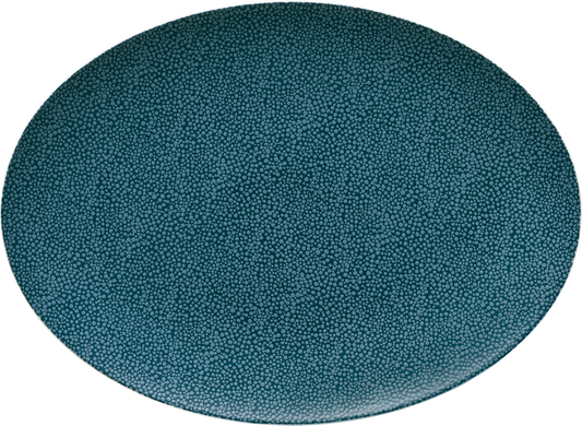 Leere, runde, blaue Tablette