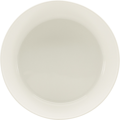Weiße, ovale Schüssel, schlicht.