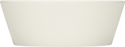 Weiße, ovale Schüssel, schlicht.