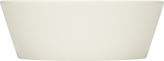 Weiße, ovale Schüssel, schlicht.