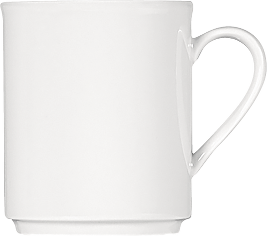 Weiße Kaffeetasse mit Herzhenkel