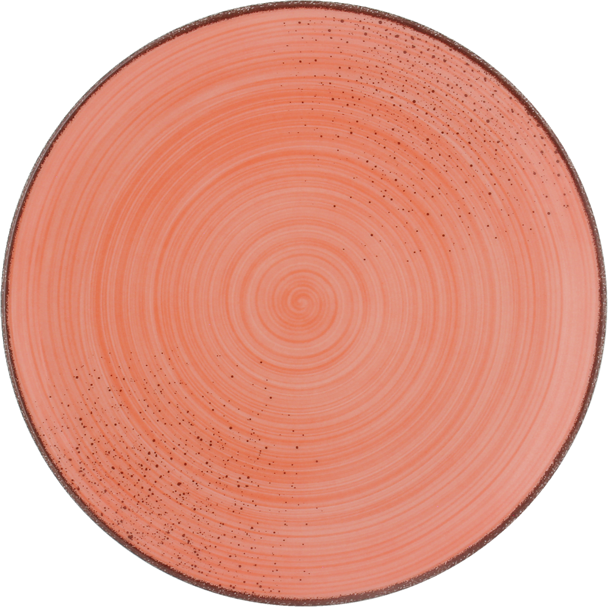 Runde, orange, keramischer Teller, Muster