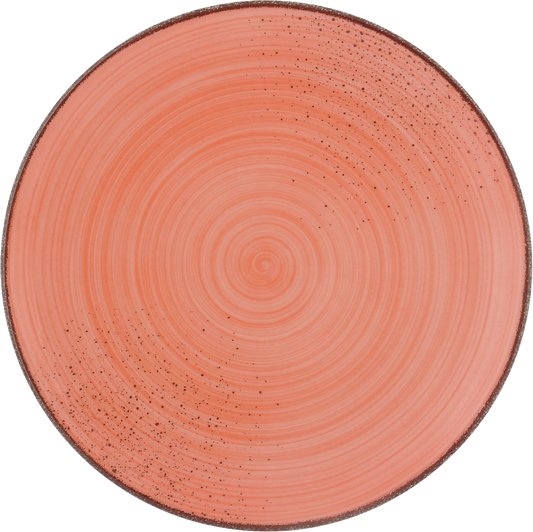 Runde, orange, keramischer Teller, Muster