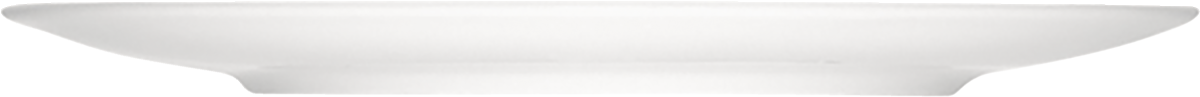 Weißer Teller, seitliche Ansicht.